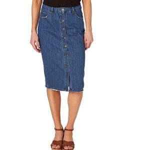 Vintage 90s style denim skirt with buttons